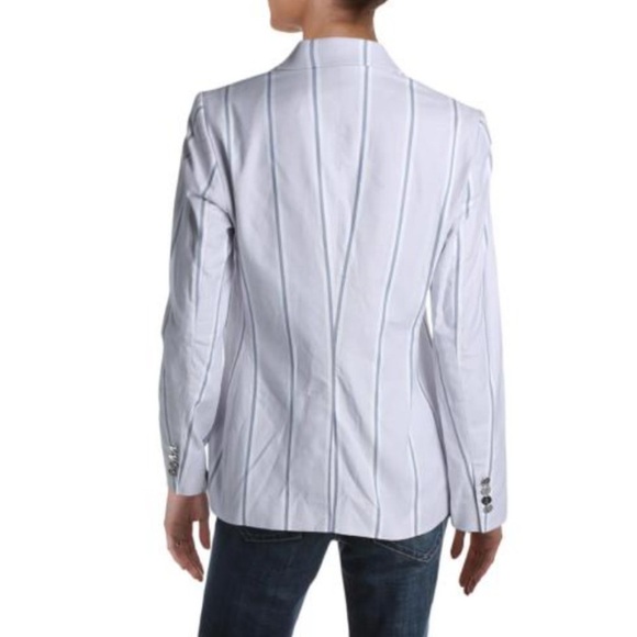 Ralph Lauren Blazer Lavender Striped 2 Button Canvas Sz 10 - Picture 2 of 6